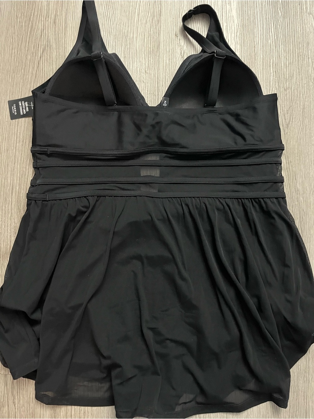 350–NWT Torrid Black Mesh Inset Swim Dress - Picture 5 of 8